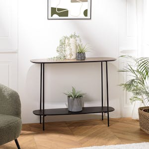 Console moderne 2 plateaux bords arrondis LANDAISE